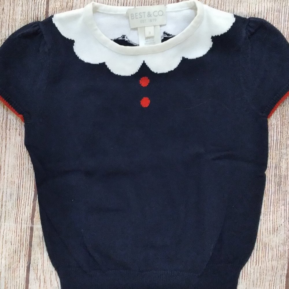 Best & Co. short sleeve thin cotton sweater sz 12